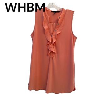 White House Black Market Coral Sleeveless Blouse